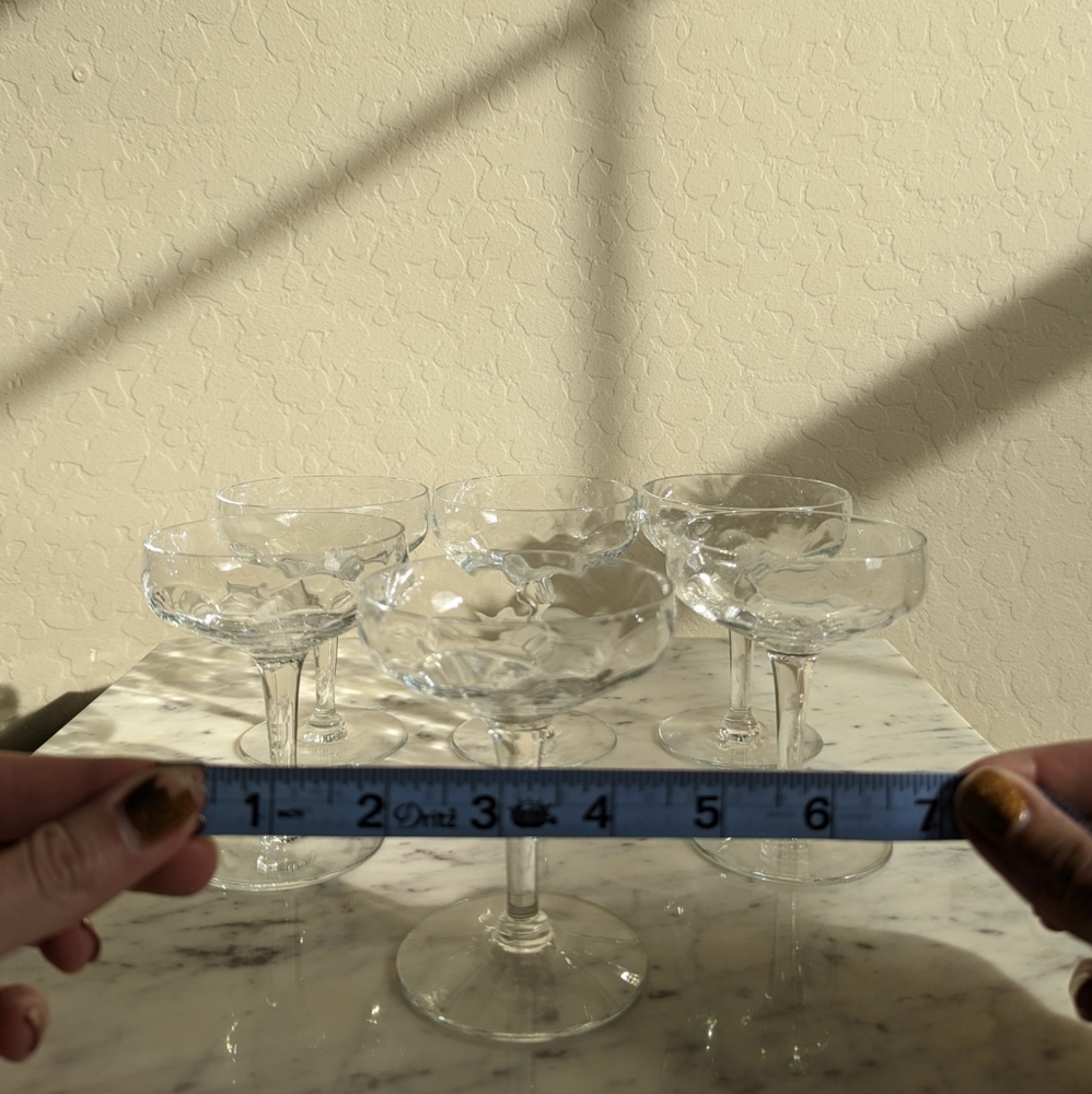 Set of 6 Champagne Saucers - Picture 3 of 9